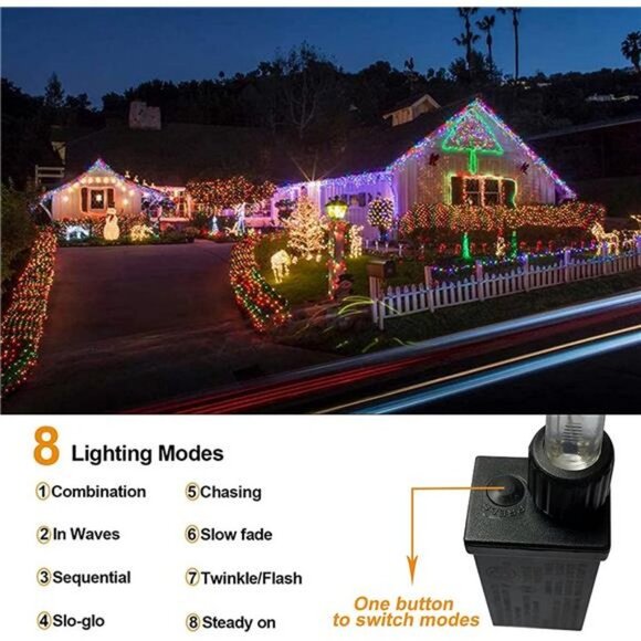 400 LED 33ft 8 Modes Curtain Fairy String Light with 75 Drops, LED String Lights - Picture 5 of 6